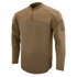 The Condor Trident Long Sleeve Battle Top features a tan color, quarter-zip collar, and Velcro patch on the upper sleeve, shown against a plain background.