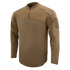 The Condor Trident Long Sleeve Battle Top features a tan color, quarter-zip collar, and Velcro patch on the upper sleeve, shown against a plain background.
