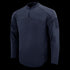 The Condor Trident Long Sleeve Battle Top is a navy blue tactical shirt featuring a quarter-zip collar, chest seam detail, and a patch area on the upper left sleeve.