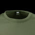 Close-up of the Condor Base II Crew Pullover in olive green, featuring a crew neck with a visible inside collar label. Ideal for law enforcement or shooting range use.