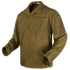 The Condor Cadet Class C Uniform Coat is a brown tactical jacket with multiple angled chest and arm pockets, velcro patches, and long sleeves—ideal for military or law enforcement—displayed on a plain background.