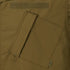 Close-up of the Condor Cadet Class C Uniform Coat, a brown tactical jacket highlighted by a large slanted front pocket with a flap and a small fabric tag.