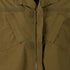 Close-up of the Condor Cadet Class C Uniform Coat in khaki, featuring a central zipper, two Velcro-flap chest pockets, and extra Velcro fastenings near the top.