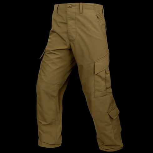 The Condor Cadet Class C Uniform Pants in tan feature multiple pockets, making them perfect for EDC or range days. Shown against a plain background.