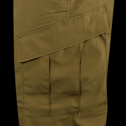 Close-up of Condor Cadet Class C Uniform Pants in khaki, showing a large, diagonal flap pocket—ideal for EDC or law enforcement use.
