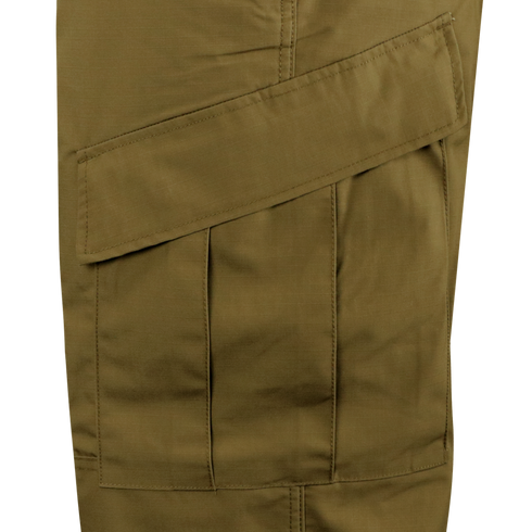 Close-up of Condor Cadet Class C Uniform Pants in khaki, showing a large, diagonal flap pocket—ideal for EDC or law enforcement use.