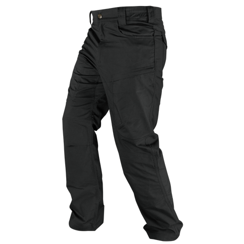 The Condor Odyssey Pants Gen III are black tactical cargo pants with multiple pockets, ideal for first responders, shown on a white background.