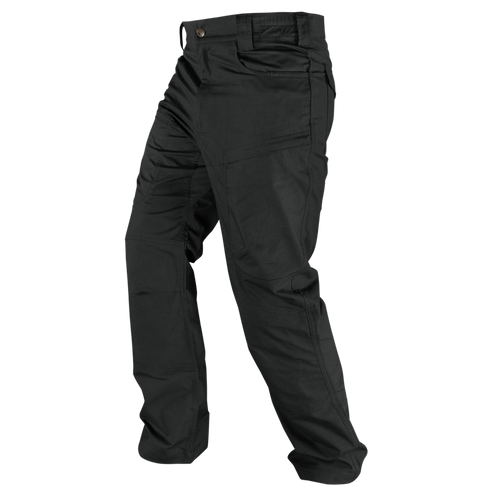 The Condor Odyssey Pants Gen III are black tactical cargo pants with multiple pockets, ideal for first responders, shown on a white background.