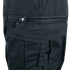 Close-up of Condor Womens Protector EMS Pants in black, highlighting a horizontal zippered pocket above a flap pocket with tab and stitching, designed for first responders.