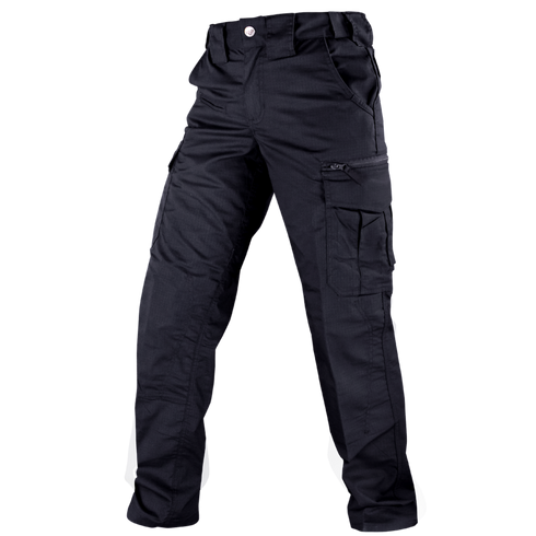The Condor Women's Protector EMS Pants feature multiple pockets, belt loops, and a button closure, shown here in black against a plain white background.