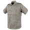 The Condor Mens Class B Uniform Shirt is a short-sleeve khaki shirt featuring a button front, two button-flap chest pockets, and shoulder epaulets, ideal for tactical or law enforcement use. Now on SALE. Displayed on a plain background.