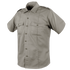 The Condor Mens Class B Uniform Shirt is a short-sleeve khaki shirt featuring a button front, two button-flap chest pockets, and shoulder epaulets, ideal for tactical or law enforcement use. Now on SALE. Displayed on a plain background.