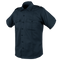 The Condor Mens Class B Uniform Shirt | SALE features short sleeves, dark navy color, dual chest pockets, tactical shoulder epaulets, and a pointed collar—perfect for military or law enforcement professionals.