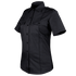 The Condor Womens Class B Uniform Shirt, a black short-sleeve button-up with two chest pockets and collar, is designed for range sessions and showcased on a plain background. On sale now.
