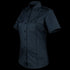 The Condor Womens Class B Uniform Shirt | SALE is a short-sleeve dark navy button-up with two chest pockets and shoulder epaulets, featuring classic military style, shown on a white background.