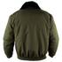 Back view of the Condor Guardian Duty Jacket in olive green, featuring a black collar, insulated design, and elastic cuffs and hem. On SALE.