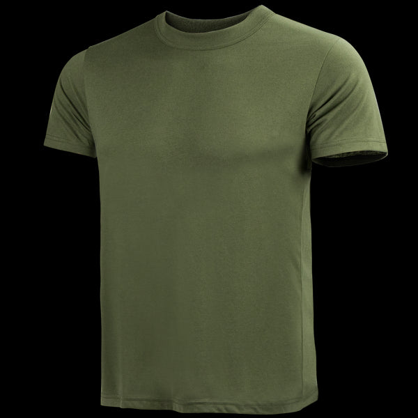 The Condor Military Tee (3 Pack) in plain olive green, perfect for EDC or shooting range use, is shown against a transparent background.