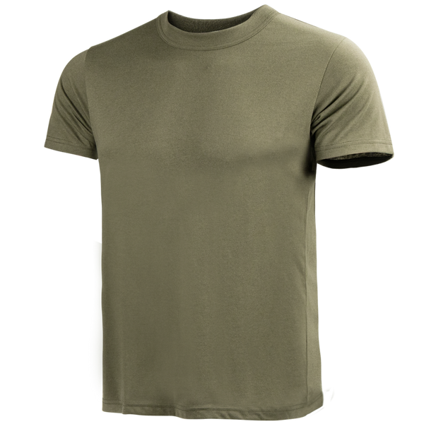 The Condor Military Tee (3 Pack) features plain olive green short-sleeve crew neck t-shirts, perfect for military or bushcraft enthusiasts, shown on a white background.