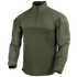 The Condor Long Sleeve Combat Shirt Gen II features an olive green color, quarter-zip collar, and reinforced shoulders and arms, designed for military or law enforcement use. Shown on a plain background.