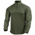 The Condor Long Sleeve Combat Shirt Gen II features an olive green color, quarter-zip collar, and reinforced shoulders and arms, designed for military or law enforcement use. Shown on a plain background.