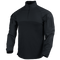 The Condor Long Sleeve Combat Shirt Gen II features a black, quarter-zip front, high collar, and sleeve patches—making it ideal for military or first responder use.