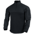 The Condor Long Sleeve Combat Shirt Gen II features a black, quarter-zip front, high collar, and sleeve patches—making it ideal for military or first responder use.