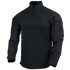 The Condor Long Sleeve Combat Shirt Gen II features a black, quarter-zip front, high collar, and sleeve patches—making it ideal for military or first responder use.