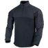 The Condor Long Sleeve Combat Shirt Gen II is a dark navy tactical shirt with a quarter-zip front, high collar, reinforced sleeves, and Velcro upper-arm patches—ideal for first responders or military professionals.