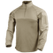 The Condor Long Sleeve Combat Shirt Gen II in beige features a quarter-zip front, high collar, and reinforced sleeve patches, shown on a plain background.