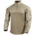 The Condor Long Sleeve Combat Shirt Gen II in beige features a quarter-zip front, high collar, and reinforced sleeve patches, shown on a plain background.