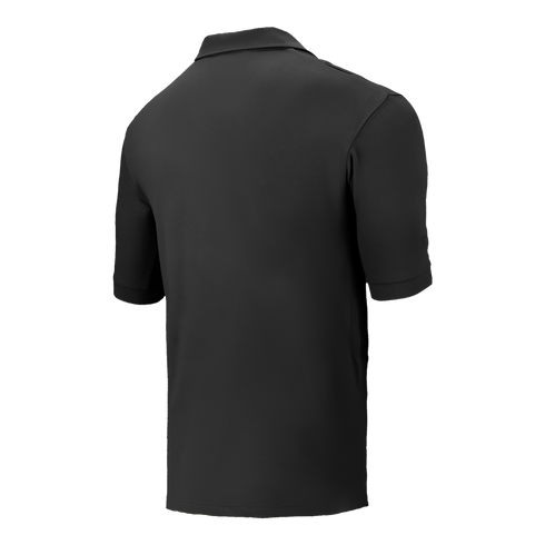 Back view of the Condor Short Sleeve Dri-Flex Tactical Polo in black, featuring a collar, shown on a white background.