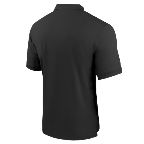Back view of the Condor Short Sleeve Dri-Flex Tactical Polo in black, featuring a collar, shown on a white background.