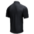 Back view of the Condor Short Sleeve Dri-Flex Tactical Polo in black, featuring a collar, shown on a white background.