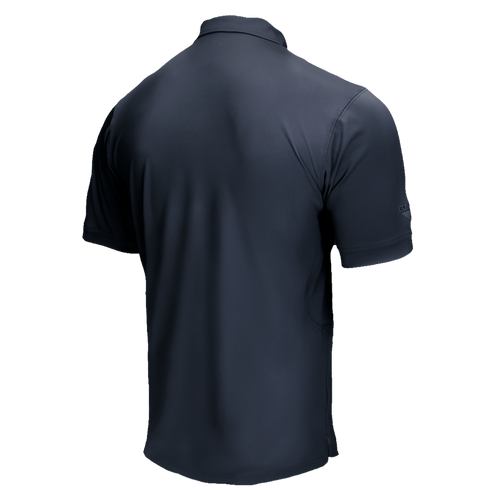 The Condor Short Sleeve Dri-Flex Tactical Polo is shown from the back in plain navy blue on a white background.