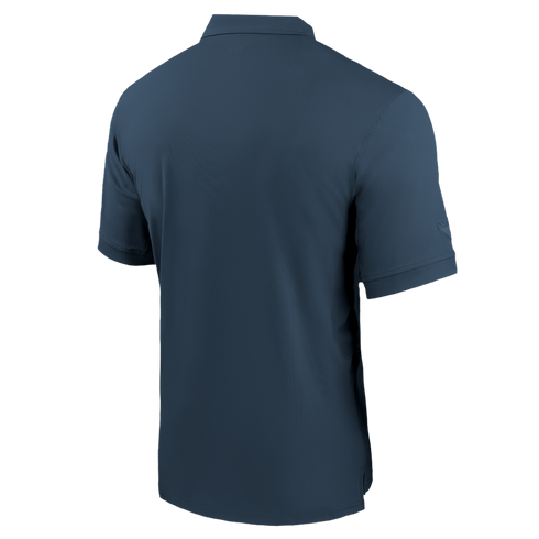The Condor Short Sleeve Dri-Flex Tactical Polo is shown from the back in plain navy blue on a white background.