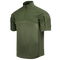 Condor Short Sleeve Combat Shirt Gen II in Olive Drab with a quarter-zip front, high collar, and zippered shoulder pockets is shown on a plain background.