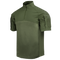 Condor Short Sleeve Combat Shirt Gen II in Olive Drab with a quarter-zip front, high collar, and zippered shoulder pockets is shown on a plain background.