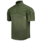 Condor Short Sleeve Combat Shirt Gen II in Olive Drab with a quarter-zip front, high collar, and zippered shoulder pockets is shown on a plain background.