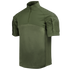 Condor Short Sleeve Combat Shirt Gen II in Olive Drab with a quarter-zip front, high collar, and zippered shoulder pockets is shown on a plain background.