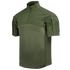 Condor Short Sleeve Combat Shirt Gen II in Olive Drab with a quarter-zip front, high collar, and zippered shoulder pockets is shown on a plain background.