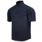 The Condor Short Sleeve Combat Shirt Gen II in Navy features a quarter-zip collar, shoulder pockets, and hook-and-loop sleeve patches, made from lightweight, moisture-wicking fabric for versatile comfort.