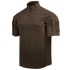 Condor Short Sleeve Combat Shirt Gen II in brown, featuring a quarter-zip front, high collar, and zippered sleeve pockets, is displayed against a plain white background.