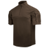 Condor Short Sleeve Combat Shirt Gen II in brown, featuring a quarter-zip front, high collar, and zippered sleeve pockets, is displayed against a plain white background.