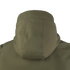 Back view of the Condor Aegis Waterproof Parka in olive green, highlighting the hood’s stitching and fabric texture against a plain white background.