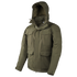 The Condor Aegis Waterproof Parka in Olive Drab features a hood, multiple front pockets, and sleeve patch details, shown against a plain white background.