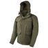 The Condor Aegis Waterproof Parka in Olive Drab features a hood, multiple front pockets, and sleeve patch details, shown against a plain white background.