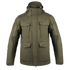 The Condor Aegis Waterproof Parka in olive green features multiple front pockets, a high collar, and an adjustable hood, shown against a plain white background.