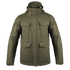 The Condor Aegis Waterproof Parka in olive green features multiple front pockets, a high collar, and an adjustable hood, shown against a plain white background.
