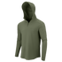 A Condor Trident Sun Shirt—an olive green, long-sleeve, hooded top with a quarter-zip front—is displayed on a plain white background.