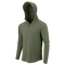 The Condor Trident Sun Shirt, an olive green long-sleeve hooded pullover with a quarter-zip front, is shown on a plain white background.